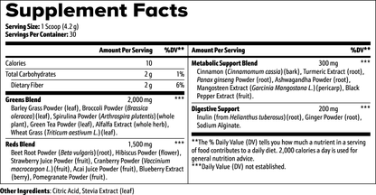 VitalGreens Superfood Fusion non-gmo vegan supplements facts